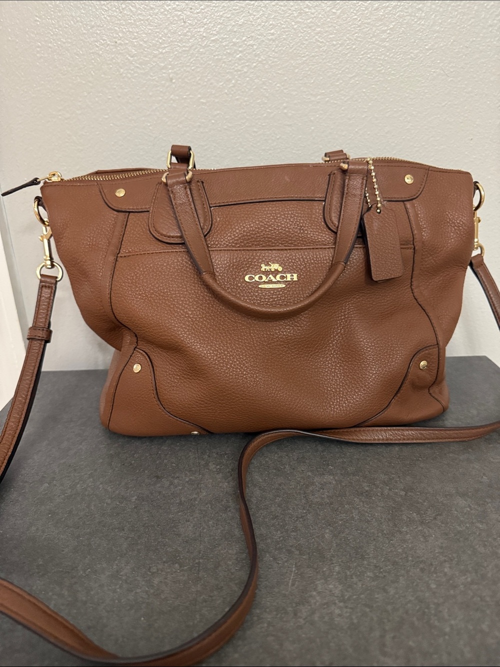 Preloved Mickie Coach Pebble leather satchel crossbody bag